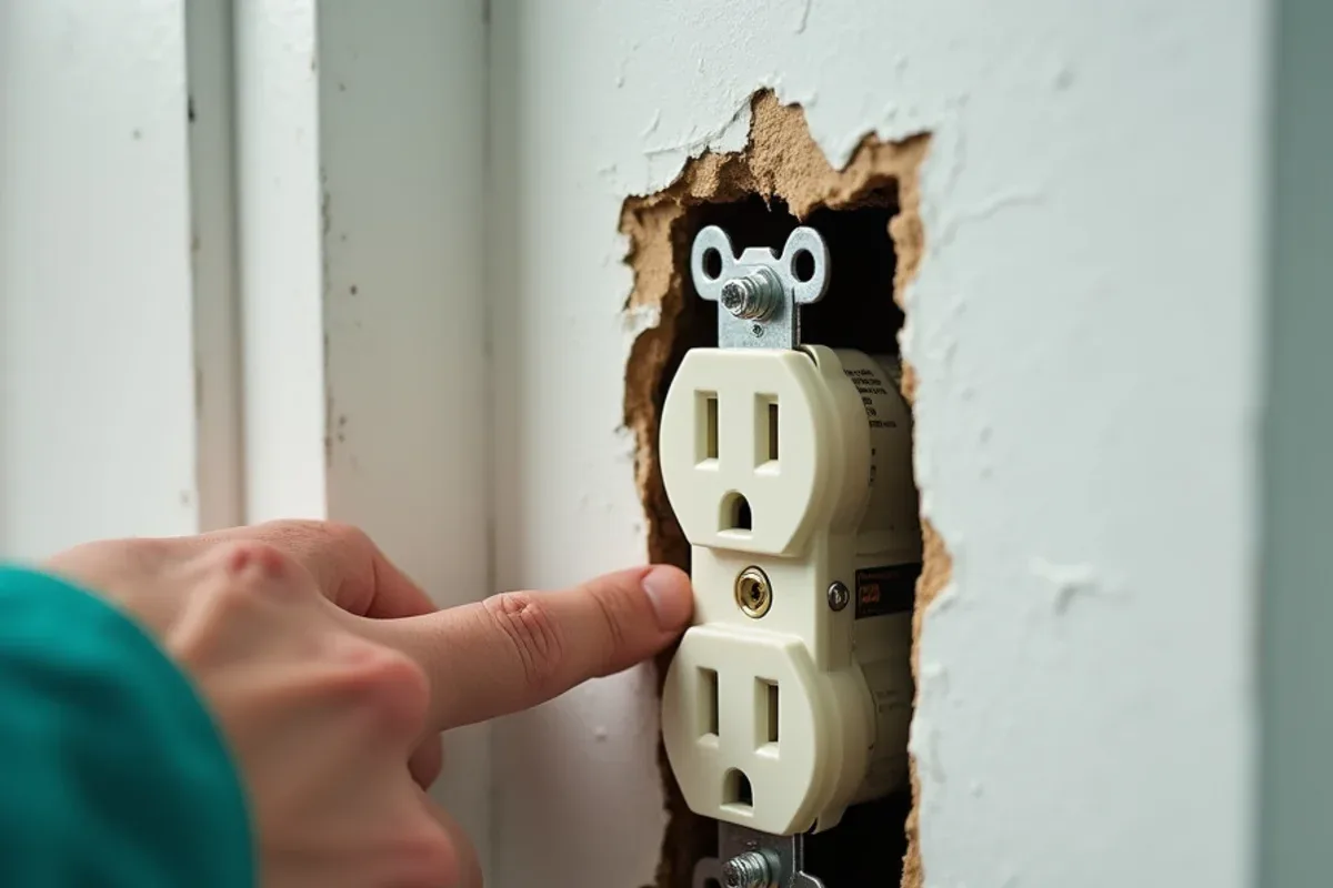Bed bug harborage behind an electrical outlet cover shared between two rental units
