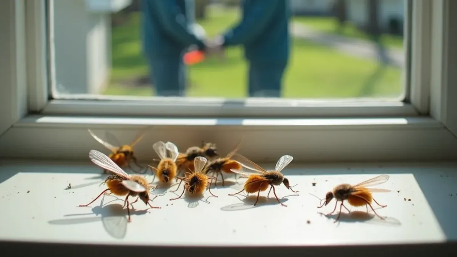 Termite swarmers and shed wings collected on a windowsill in an Indiana home in spring