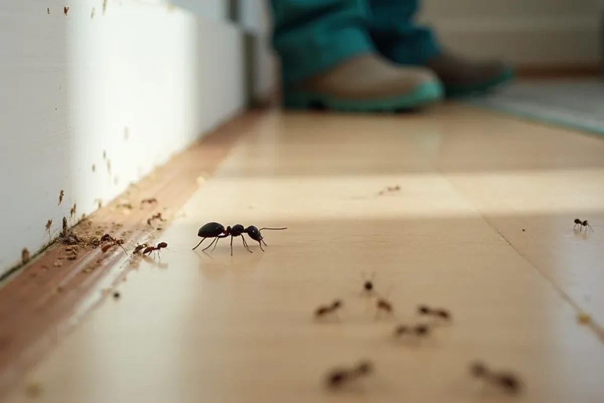 Carpenter ant trail along a baseboard in a North Vernon, IN home