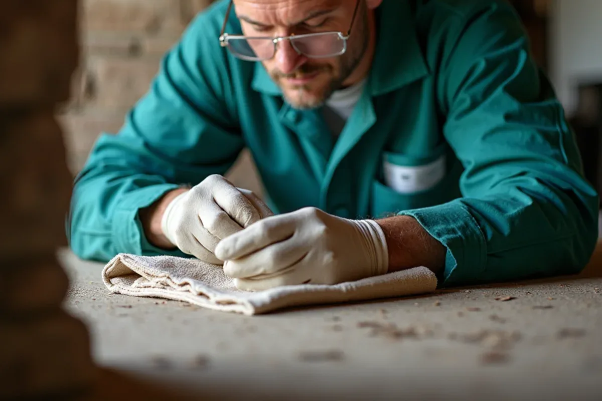 Technician inspecting a crawlspace for termites and rodents in Jennings County, IN