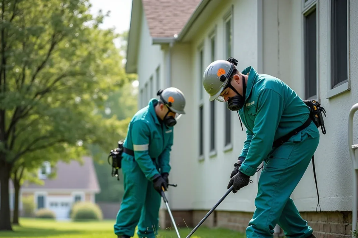 Perimeter barrier treatment around a Hayden, IN home foundation